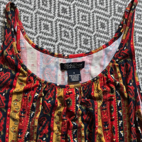 Lucky Brand Summer Nights Jordana Boho Midi Dress Geo Geometric Print Striped - Picture 5 of 9